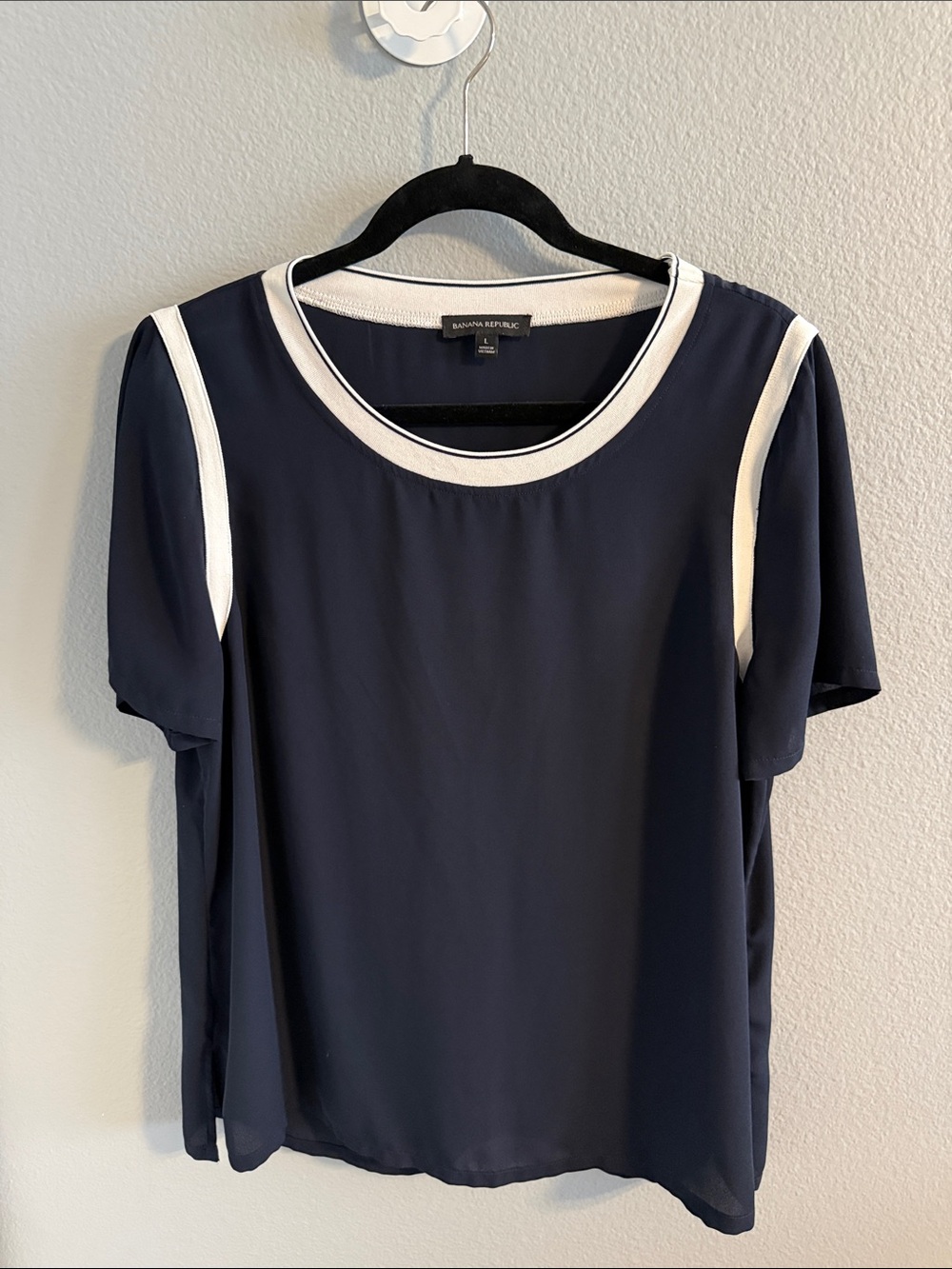 Banana Republic Navy Top with White Trim